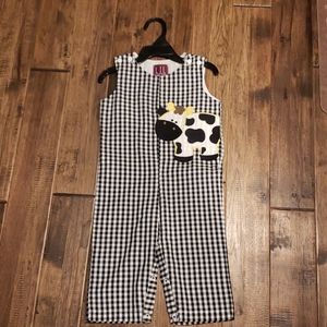 Gingham Cow Overalls 18-24m
